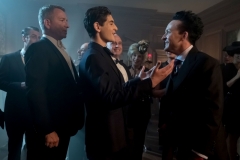 GOTHAM: L-R: Sean Pertwee, David Mazouz and Robin Lord Taylor in “A Dark Knight: They Who Hide Behind Masks” episode of GOTHAM airing Thursday, Oct. 5 (8:00-9:01 PM ET/PT) on FOX. ©2017 Fox Broadcasting Co. Cr: Jeff Neumann/FOX.