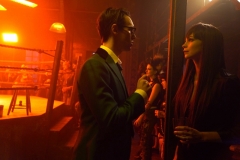 GOTHAM: L-R: Cory Michael Smith and Morena Baccarin in the “A Dark Knight: Hog Day Afternoon” episode of GOTHAM airing Thursday, Oct. 26 (8:00-9:01 PM ET/PT) on FOX. ©2017 Fox Broadcasting Co. Cr: FOX.